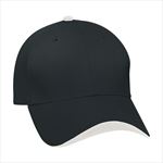 Black Cap with White Top Button and Wave Sandwich